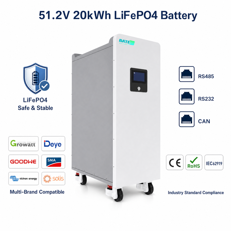 Batterie LiFePO4 sur pied 20kW 400Ah 51,2V